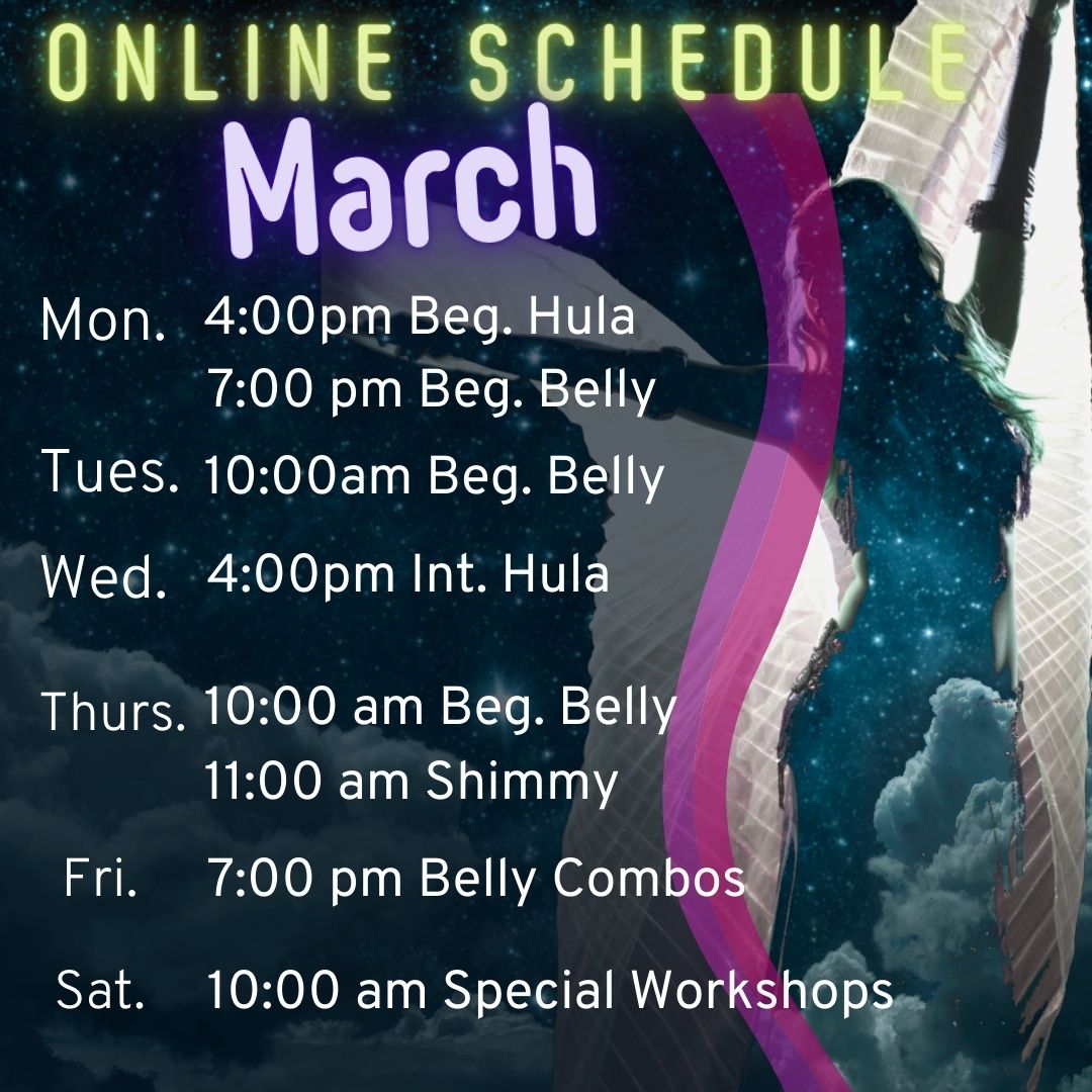 online schedule march 2021 belly dance schedule